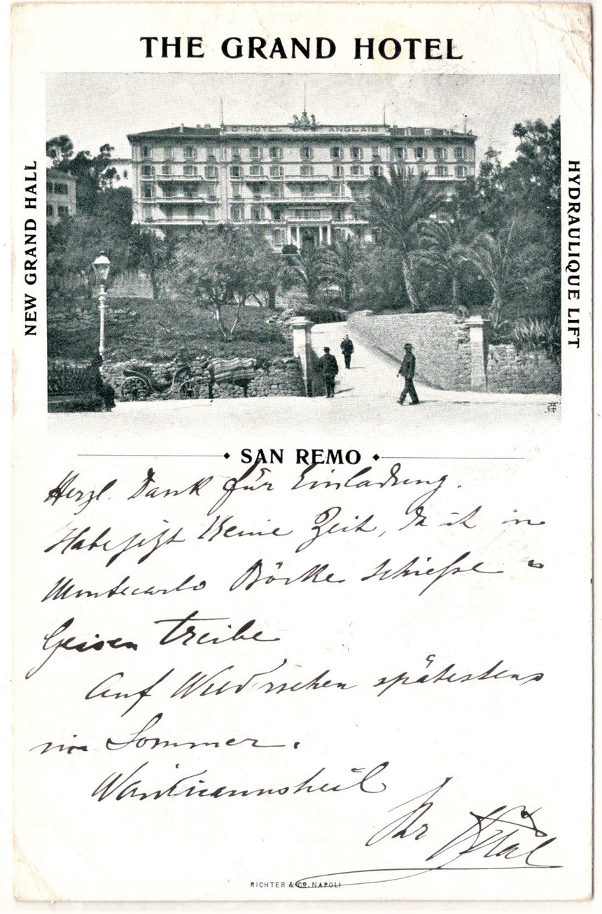 Cartolina Imperia San Remo The Grand Hotel | Collezionissimo