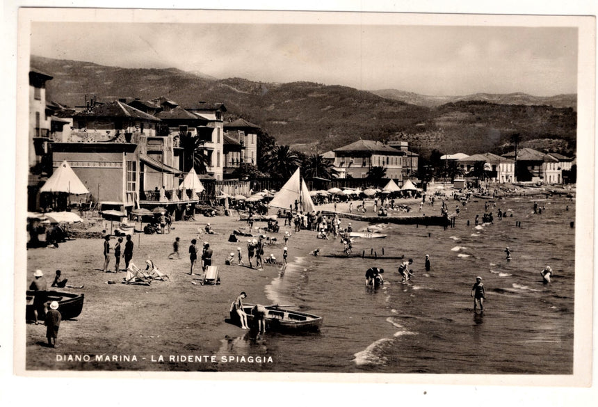 Cartolina Imperia Ventimigia Diano Marina la spiaggia | Collezionissimo