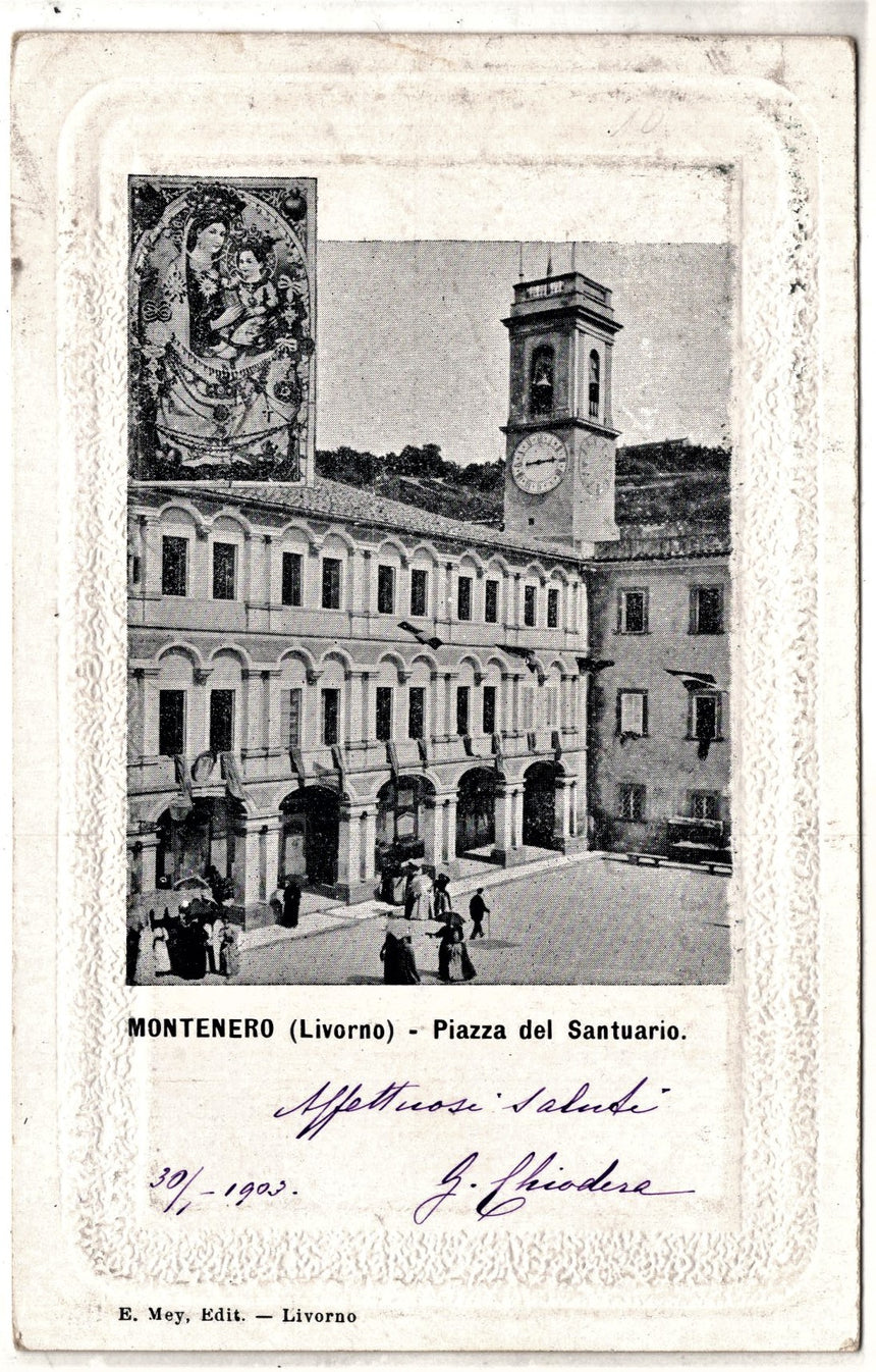 Cartolina Imperia Livorno Montenero piazza del Santuario | Collezionissimo