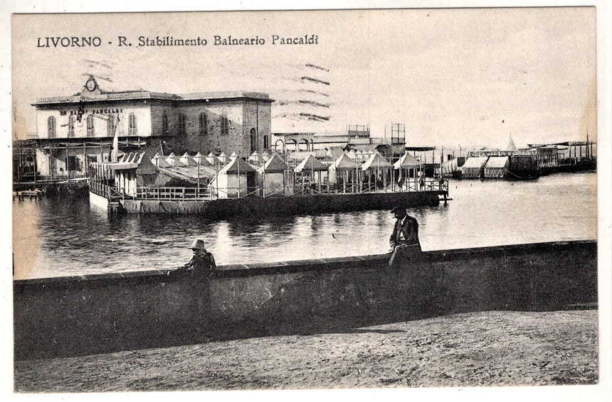 Cartolina Imperia Livorno regio stabilimento balneario Pancaldi | Collezionissimo