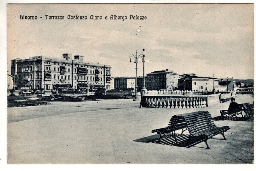 Cartolina Imperia Livorno terrazza C.Ciano e albergo Palazzo | Collezionissimo