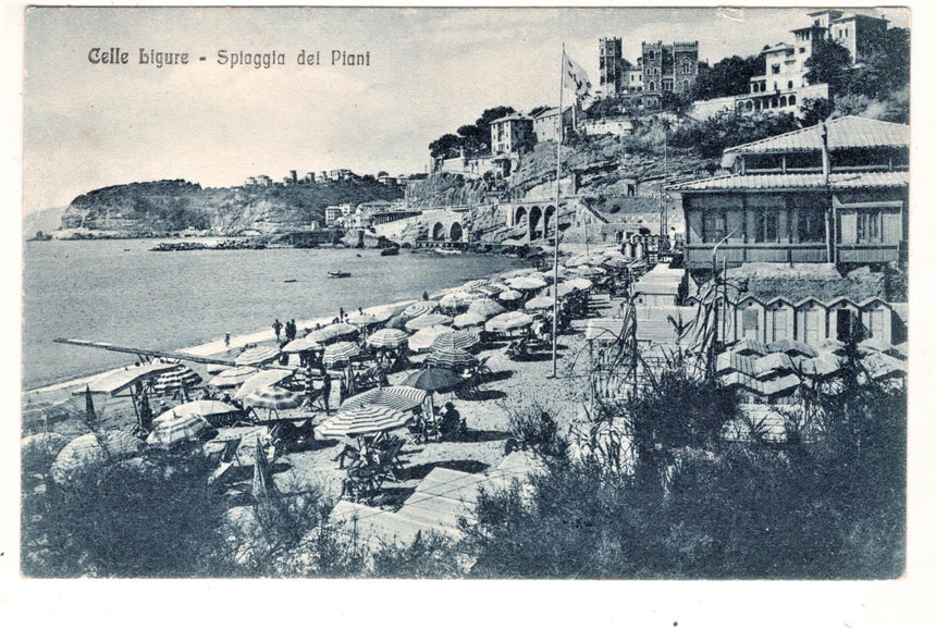 Cartolina Savona Celle Ligure spiaggia dei Piani | Collezionissimo