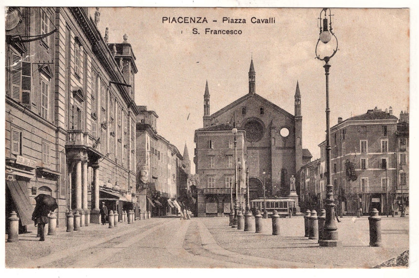 Cartolina Piacenza Piazza Cavalli San Francesco | Collezionissimo