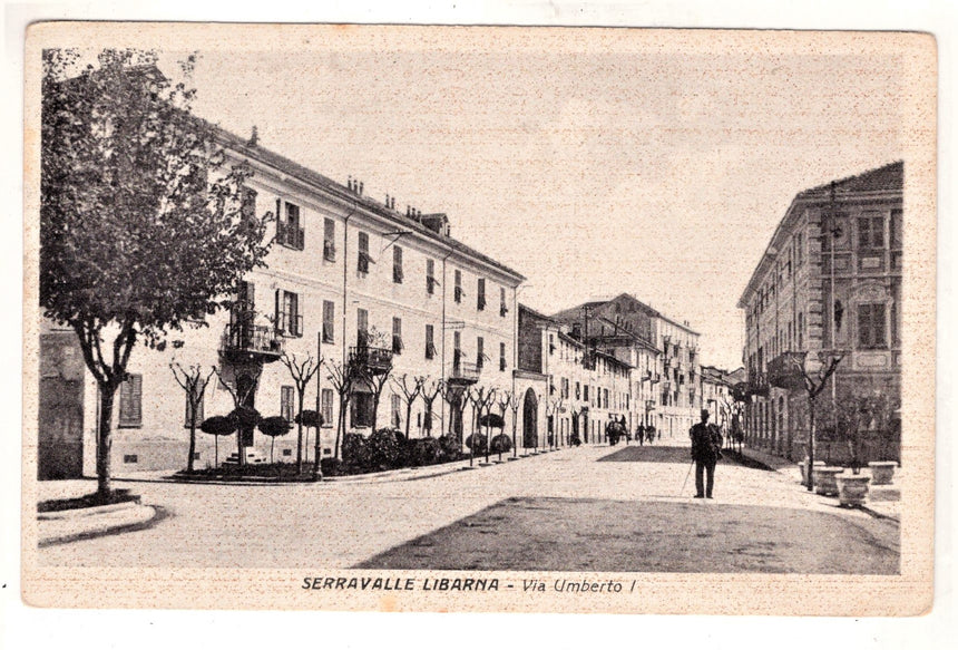 Cartolina Piacenza Serravalle Libarna via Umberti I | Collezionissimo