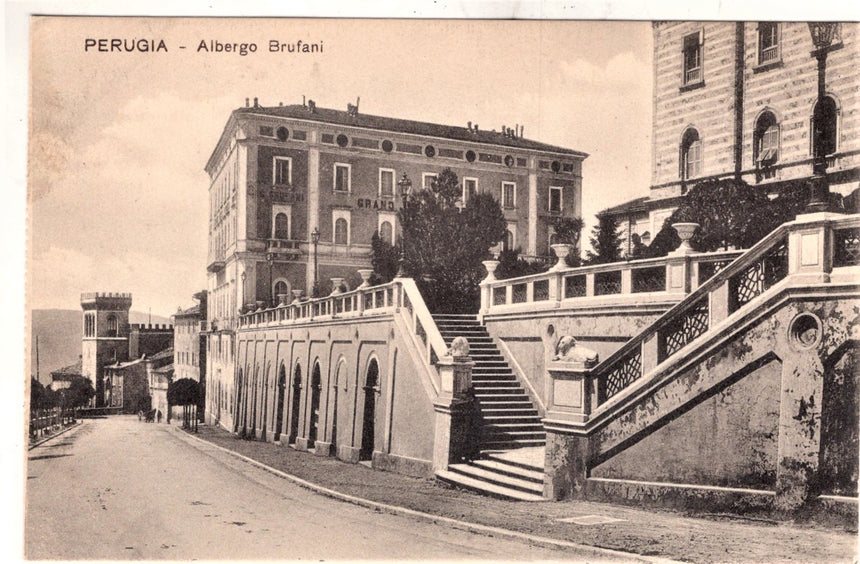 Cartolina Perugia Albergo Brufani | Collezionissimo