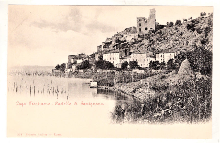 Cartolina Perugia Lago Trasimeno castello di Passignano | Collezionissimo