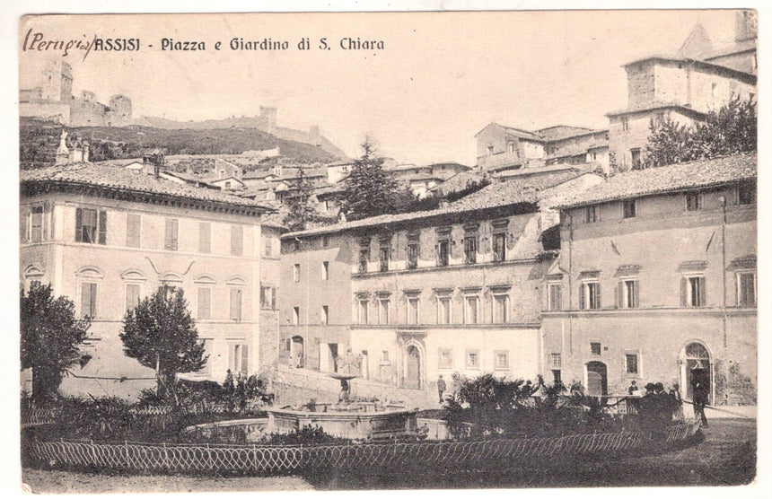 Cartolina Perugia Assisi Piazza e giardino di S.Chiara | Collezionissimo