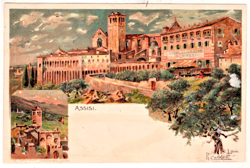 Cartolina Perugia Assisi dis.Carloforti Lipsia | Collezionissimo