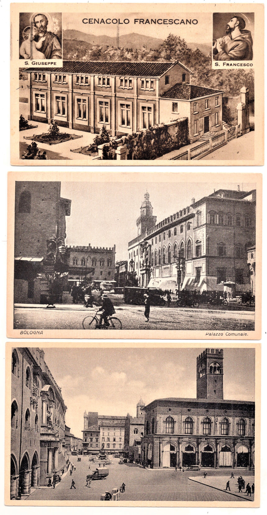 Cartolina Bologna piazza Nettuno Convento Cappuccini palazzo Comunale | Collezionissimo