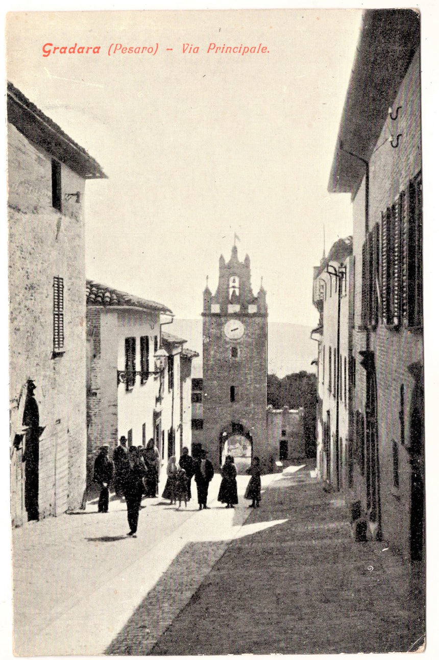 Cartolina Pesaro Urbino Gradara via principale | Collezionissimo