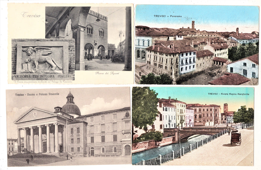 Cartolina Treviso riviera R.Margherita piazza Signori Duomo Panorama | Collezionissimo