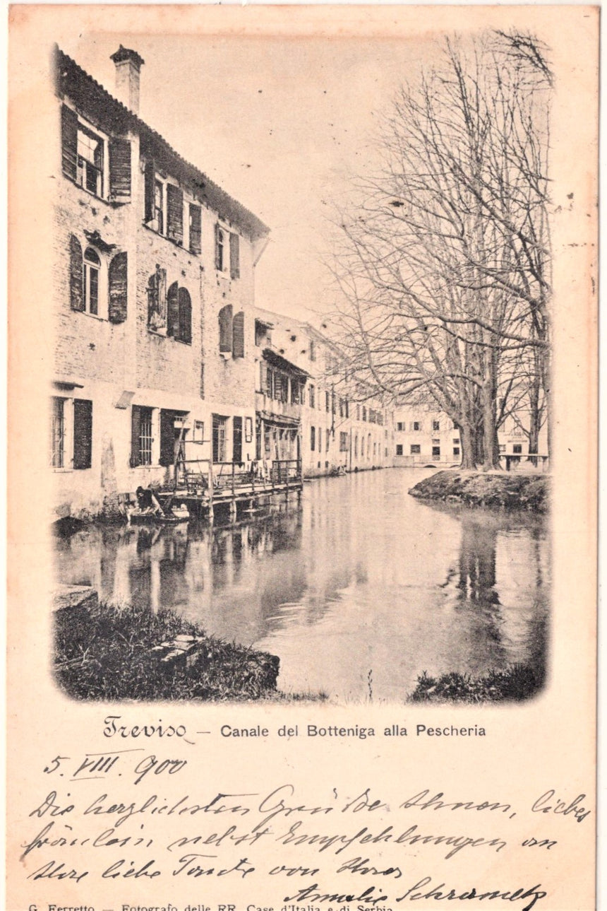 Cartolina Treviso Canale del Botteniga allapescheria | Collezionissimo