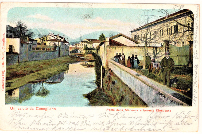 Cartolina Treviso Conegliano ponte della Madonna e torrente Monticano | Collezionissimo