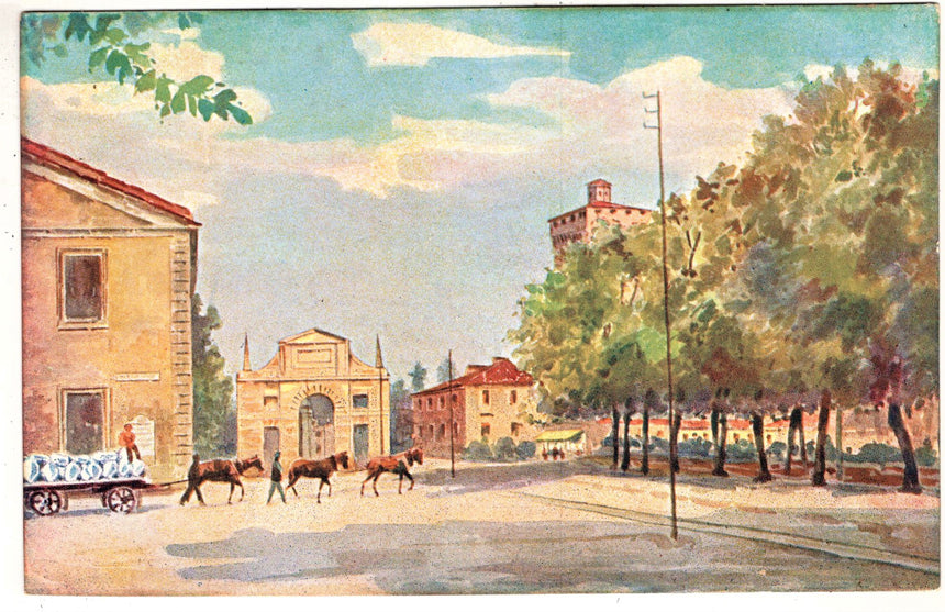 Cartolina Vicenza viale stazione e arco di Campo Marzio | Collezionissimo