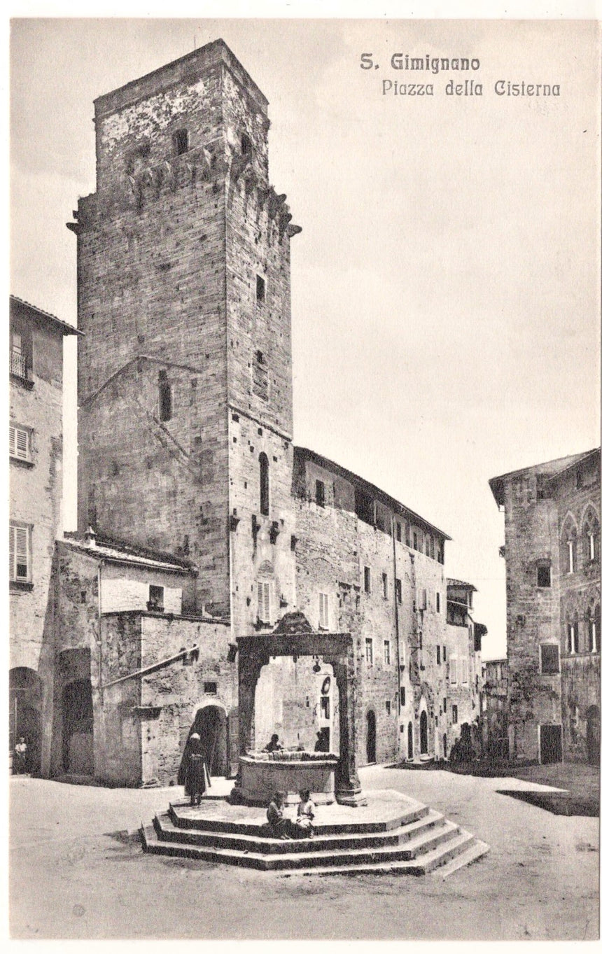 Cartolina Siena San Giminiano piazza cisterna | Collezionissimo