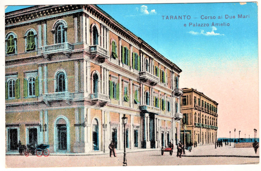 Cartolina Reggio Calabria Taranto Corso ai due Mari e palazzo Amelio | Collezionissimo