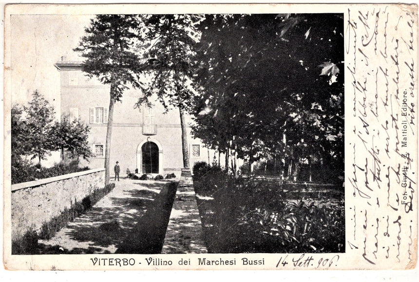 Cartolina Viterbo Villino dei Marchesi Bussi staccata da album | Collezionissimo