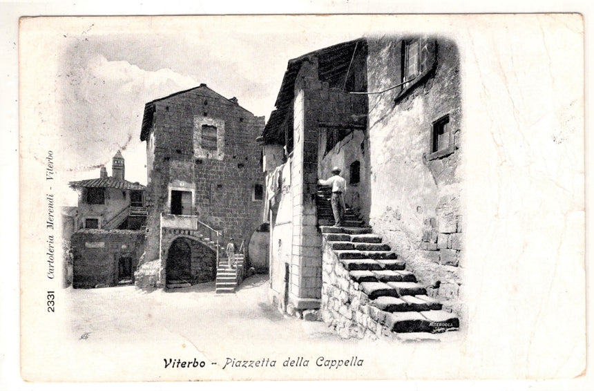 Cartolina Viterbo Piazzetta della Cappella staccata da album | Collezionissimo