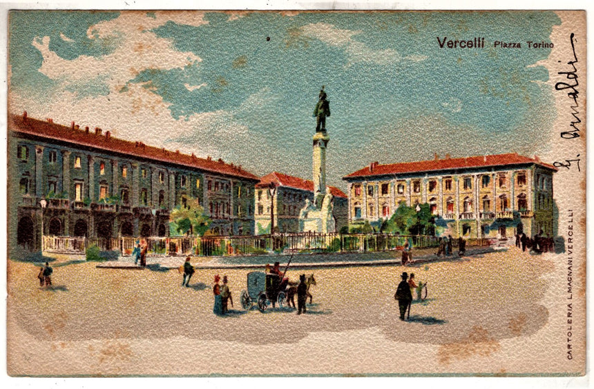 Cartolina Vercelli Piazza Torino | Collezionissimo