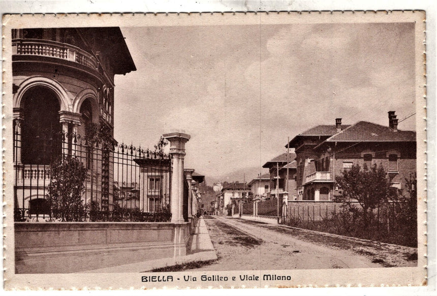 Cartolina Vercelli Biella via Galileo e viale Milano | Collezionissimo