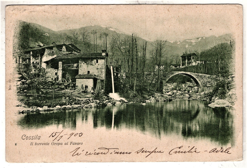 Cartolina Vercelli Cossila il torrente Oropa al Favaro | Collezionissimo