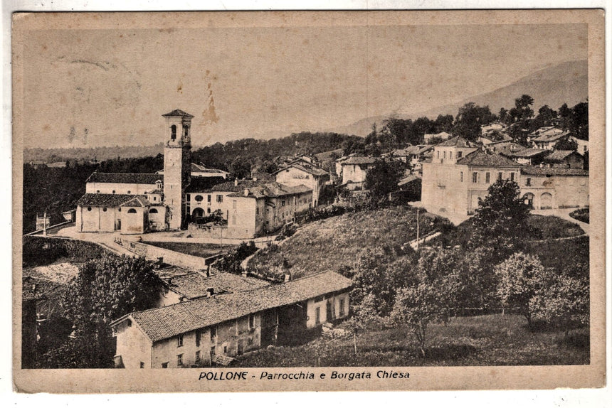 Cartolina Vercelli Pollone Parocchia e borgata chiesa | Collezionissimo