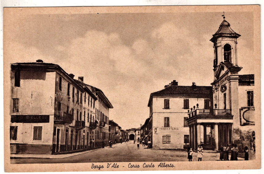 Cartolina Vercelli Borgo d Ale corso Carlo Alberto | Collezionissimo