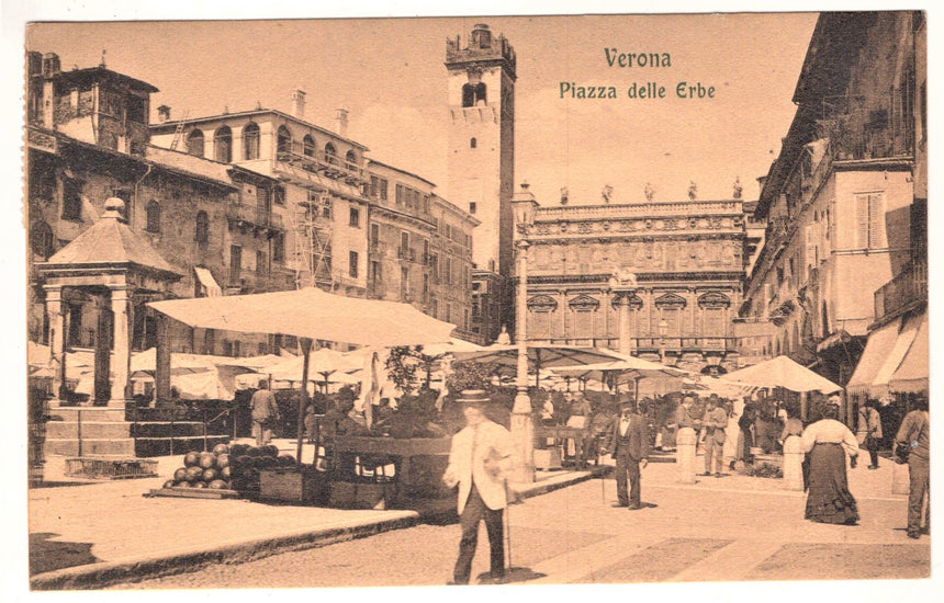 Cartolina Verona Piazza Erbe | Collezionissimo