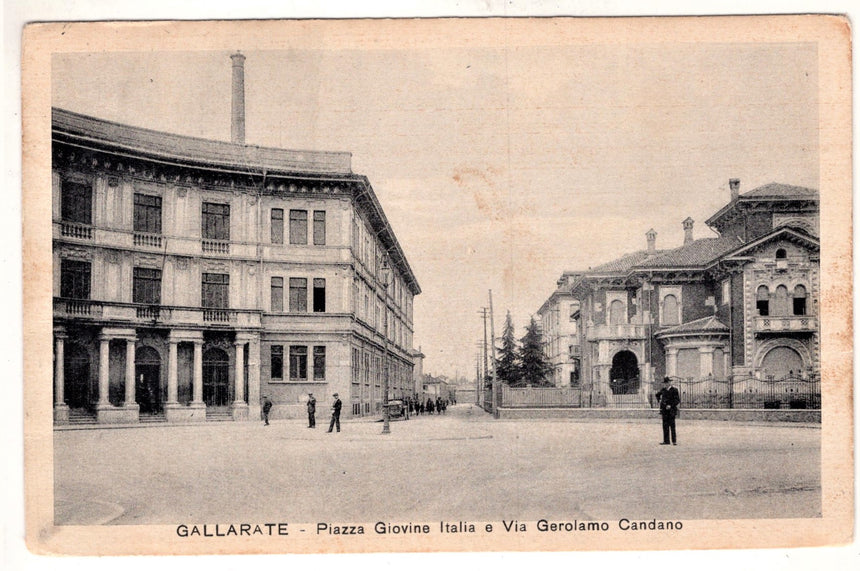 Cartolina Varese Gallarate piazza giovane Italia e via G.Candano | Collezionissimo