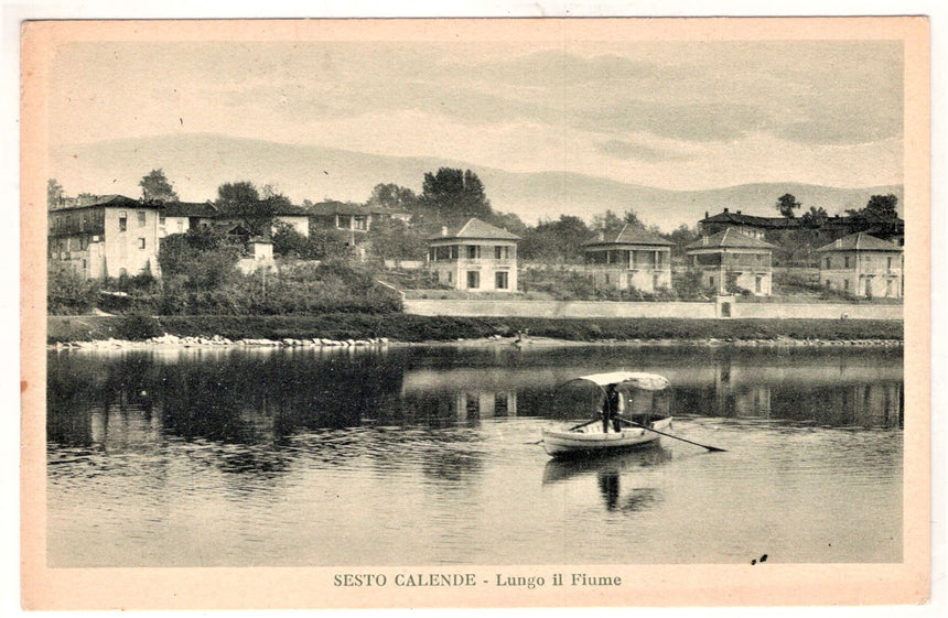 Cartolina Varese Sesto Calende lungo il fiume | Collezionissimo