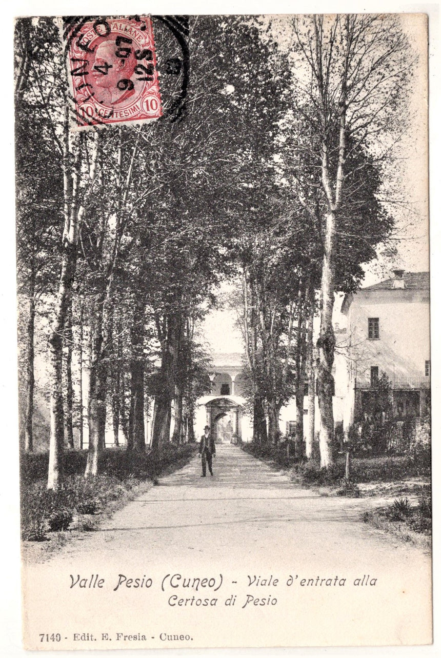 Cartolina Cuneo Valle Pesio viale Certosa di Pesio | Collezionissimo