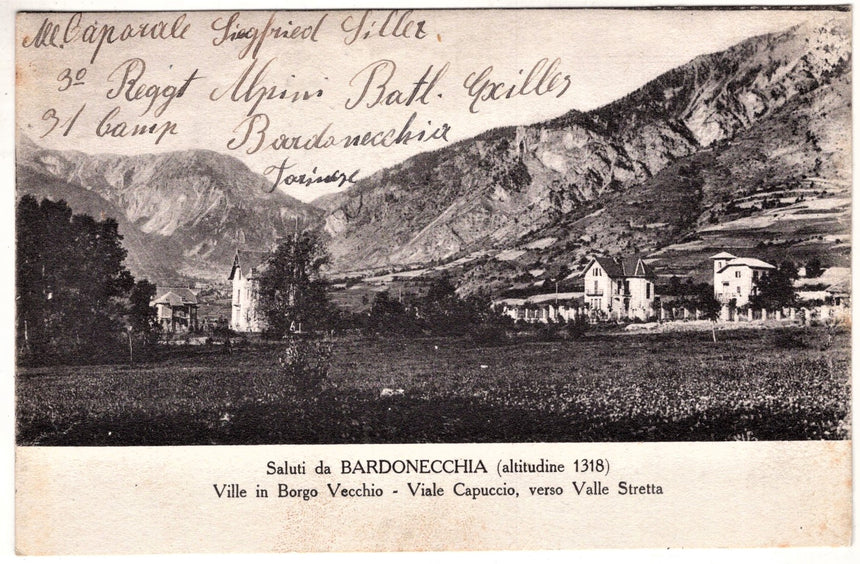 Cartolina Torino Bardonecchia ville in Borgo vecchio | Collezionissimo