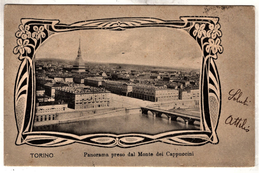 Cartolina Torino Panorama dal ponte Cappuccini | Collezionissimo