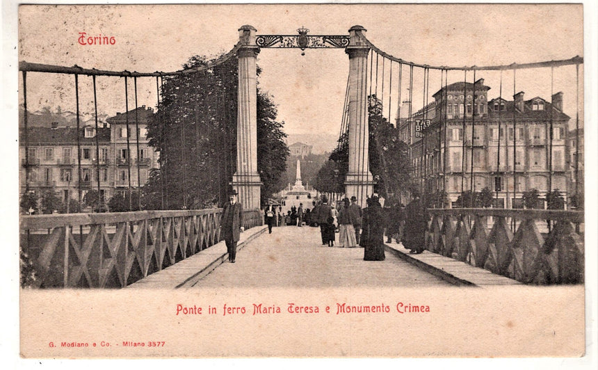 Cartolina Torino Ponte di ferro Maria Teresa | Collezionissimo