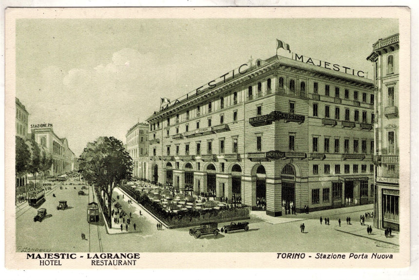 Cartolina Torino Majestic hotel Lagrange restaurant | Collezionissimo