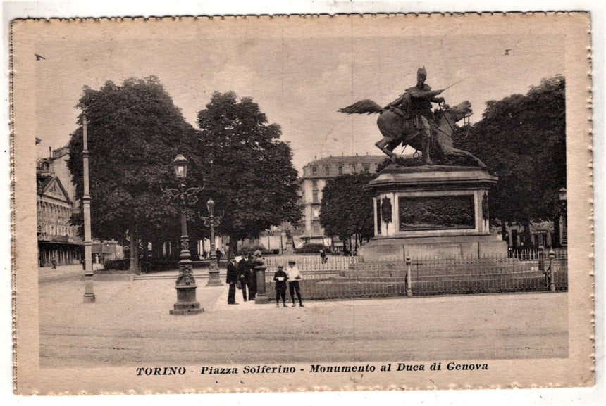 Cartolina Torino Piazza Solferino monumento al duca di Genova | Collezionissimo