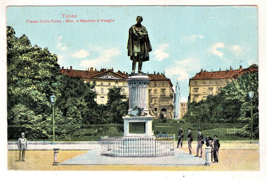 Cartolina Torino Piazza Carlo Felice e monumento a d Azelio | Collezionissimo