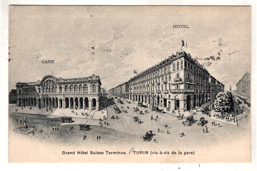 Cartolina Torino Gran hotel Suisse Terminus | Collezionissimo