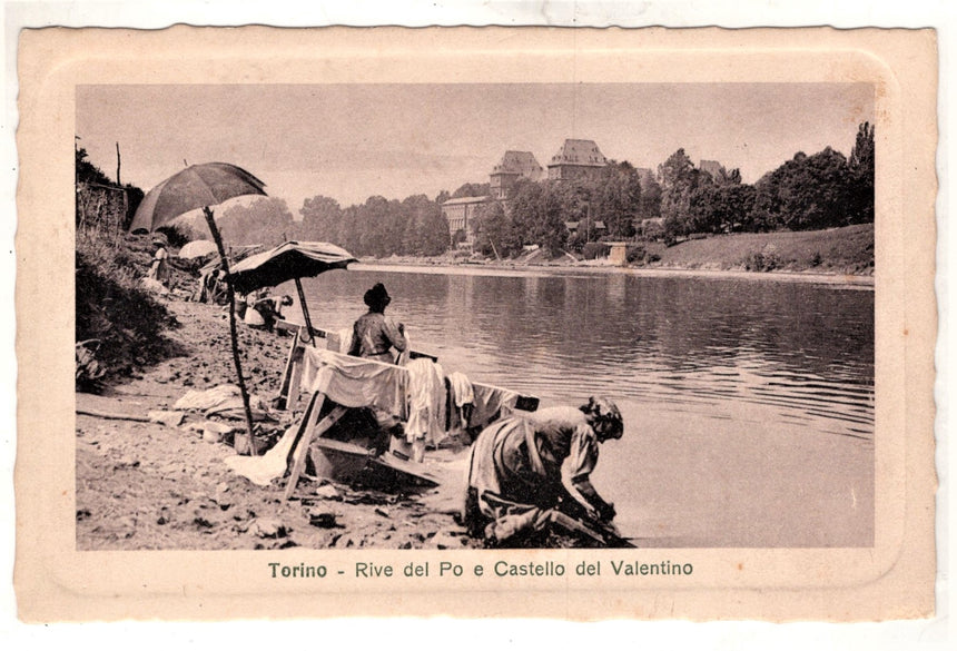 Cartolina Torino Lavandaie in riva al Po' | Collezionissimo