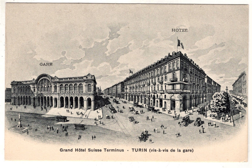 Cartolina Torino Gran hotel Suisse Terminus | Collezionissimo