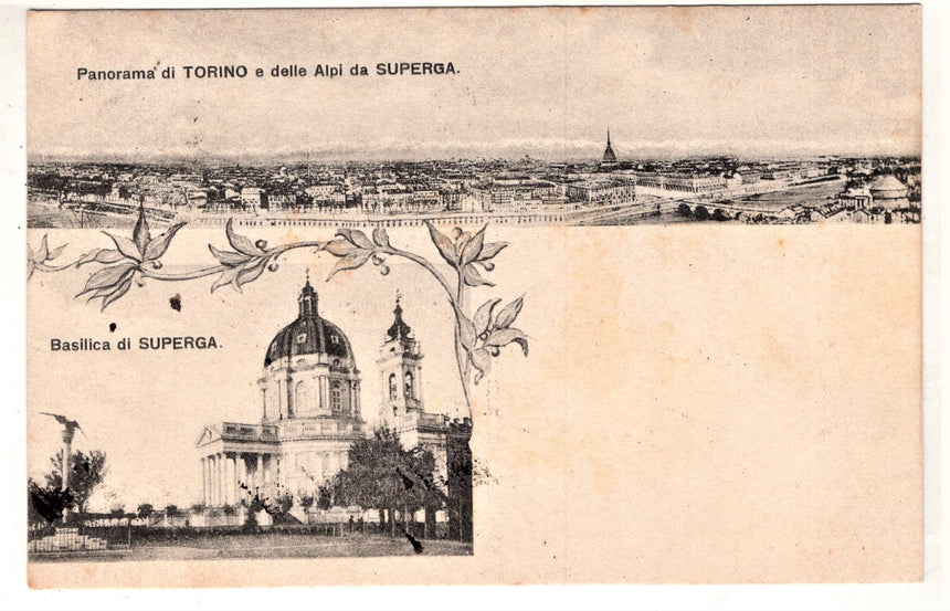 Cartolina Torino Panorama e Basilica di Superga | Collezionissimo